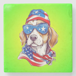 4 juli honden sublimatie-66361 stenen onderzetter