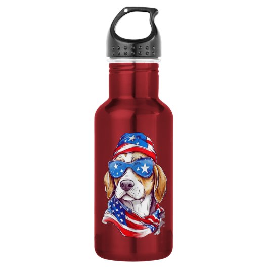 4 juli honden sublimatie-66361 waterfles  (Voorkant)
