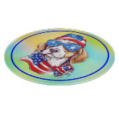 4 juli honden sublimatie snijplank (Hoek)