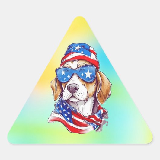 4 juli honden sublimatie sticker (Voorkant)