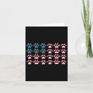 4 juli hondenpootafdruk Amerikaanse vlag gelukkige Kaart