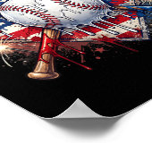 4 juli honkbal drip ijs patriottisch poster (Hoek)