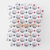 4 juli Honkbal Inpakpapier Vel (In situ)