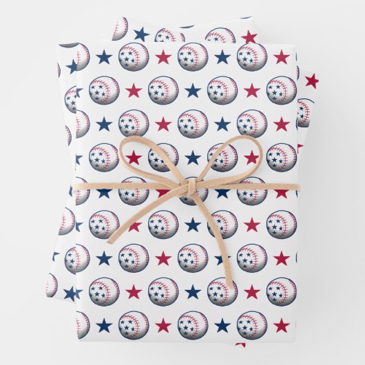 4 juli Honkbal Inpakpapier Vel (In situ)