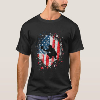 4 juli honkbal vangen Amerikaanse vlag mij T-shirt