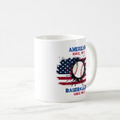 4 juli Honkbal VS Onafhankelijkheidsdag Gift Koffiemok (Voorkant rechts)