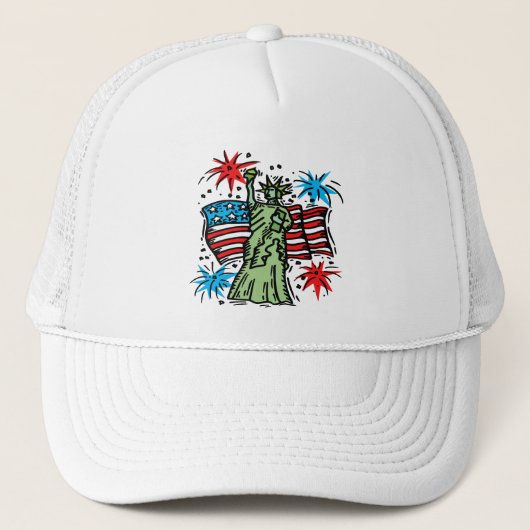 4 juli Honkbalhoed: "Lady Liberty" Trucker Pet (Voorkant)