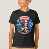 4 juli honkbalspeler USA Softball Catcher T-shirt (Voorkant)