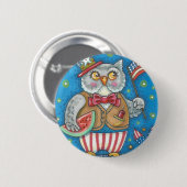 4 JULI HOOT OWL, BIRD BUTTON Ronde (Voorkant /achterkant)
