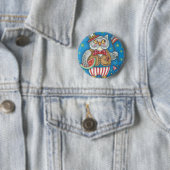 4 JULI HOOT OWL, BIRD BUTTON Ronde (In situ)