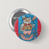 4 JULI HOOT OWL, BIRD BUTTON Ronde (Voorkant /achterkant)