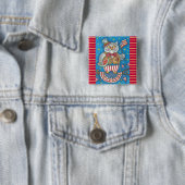 4 JULI HOOT OWL, BIRD BUTTON Square (In situ)