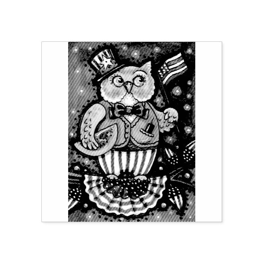 4 JULI HOOT OWL, BIRD RUBBER STEMP RUBBERSTEMPEL (Afrduk)