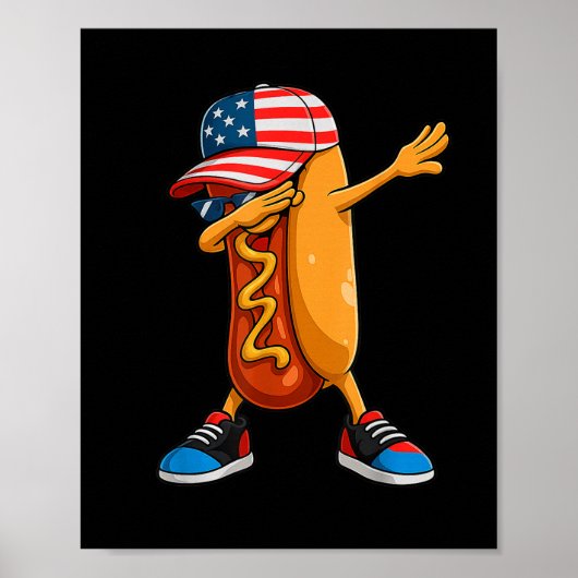 4 juli Hot Dog Funny 4e juli Kinder jongens Poster (Voorkant)