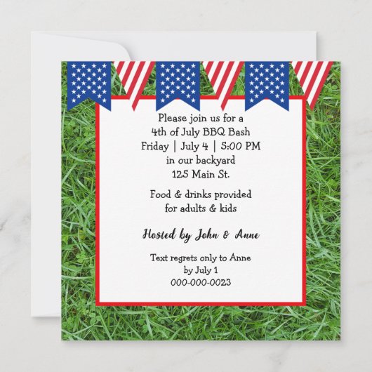 4 juli Hot Dog in honkbalhandschoen Kaart (Achterkant)