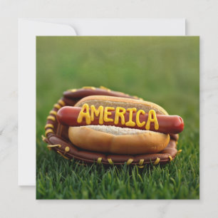 4 juli Hot Dog in honkbalhandschoen Kaart