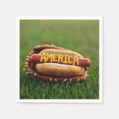 4 juli Hot Dog in honkbalhandschoen Servet (Voorkant)