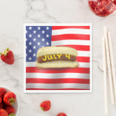 4 juli Hot Dog op Amerikaanse vlag Servet (Insitu)