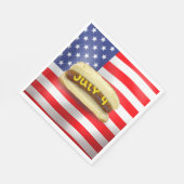 4 juli Hot Dog op Amerikaanse vlag Servet (Hoek)