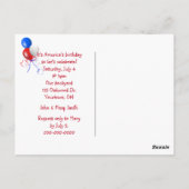 4 juli Hot Dog op Gingham Briefkaart (Achterkant)