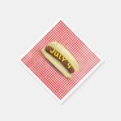 4 juli Hot Dog op Gingham Servet (Hoek)