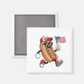 4 juli Hotdog Amerikaanse Onafhankelijkheid 1776 Magneet (Voorkant / Achterkant)