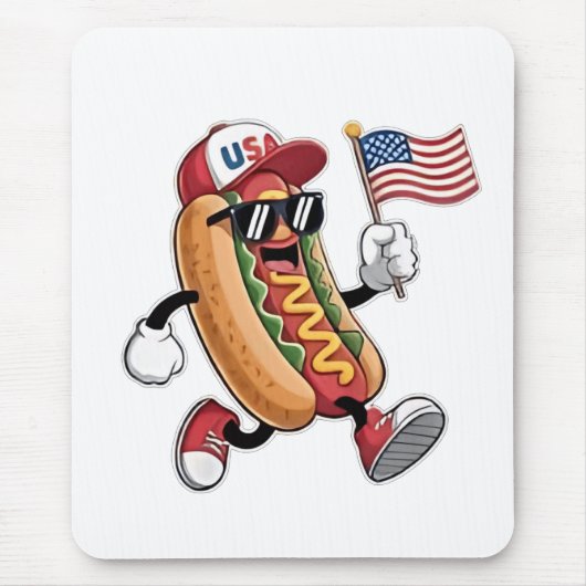 4 juli Hotdog Amerikaanse Onafhankelijkheid 1776 Muismat (Voorkant)