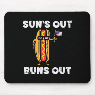 4 juli Hotdog Amerikaanse vlag zonnen uit grappige Muismat