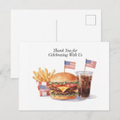 4 juli Hotdog BBQ Dankkaart Briefkaart (Voorkant / Achterkant)