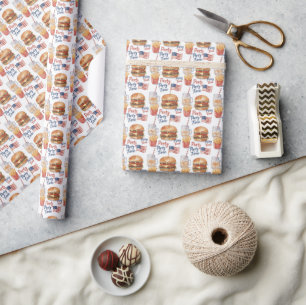 4 juli Hotdog BBQ-feestje Cadeaupapier