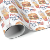 4 juli Hotdog BBQ-feestje Cadeaupapier (Rol Hoek)