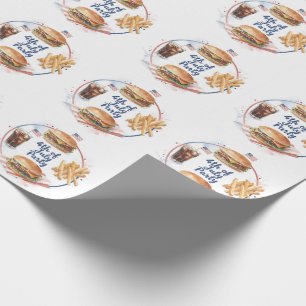 4 juli Hotdog BBQ-feestje Cadeaupapier