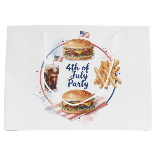 4 juli Hotdog BBQ-feestje Groot Cadeauzakje (Voorkant)