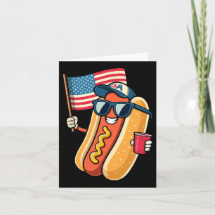 4 juli hotdog grappig vierde juli patriottisch kaart