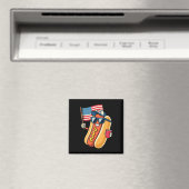 4 juli hotdog grappig vierde juli patriottisch magneet (Insitu (Vaatwasser))