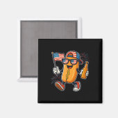 4 juli hotdog grappig vierde juli patriottisch magneet (Voorkant / Achterkant)