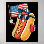 4 juli hotdog grappig vierde juli patriottisch poster (Voorkant)