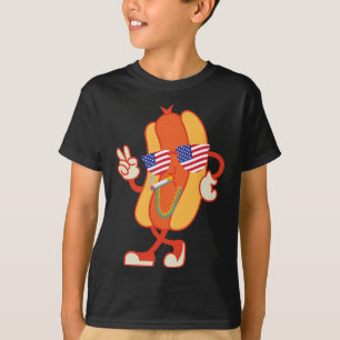 4 juli hotdog grappig vierde juli patriottisch t-shirt