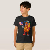 4 juli hotdog grappig vierde juli patriottisch t-shirt (Voorkant volledig)