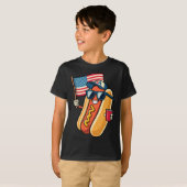 4 juli hotdog grappig vierde juli patriottisch t-shirt (Voorkant volledig)