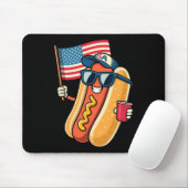 4 juli Hotdog Grappige 4 juli Patriottisch Muismat (Met muis)