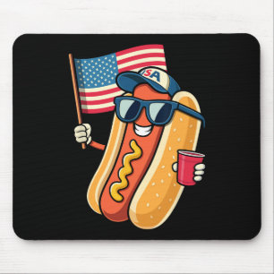 4 juli Hotdog Grappige 4 juli Patriottisch  Muismat