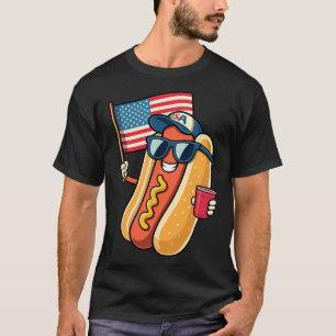 4 juli Hotdog Grappige 4 juli Patriottisch T-shirt