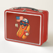 4 juli Hotdog Grappige Patriottische Vlag VS (Voorkant)