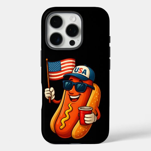 4 juli Hotdog Grappige Patriottische Vlag VS Case-Mate iPhone Case (Achterkant)