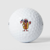 4 juli Hotdog Grappige Patriottische Vlag VS Golfballen (Voorkant)