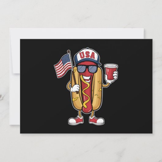4 juli Hotdog Grappige Patriottische Vlag VS Kaart (Voorkant)