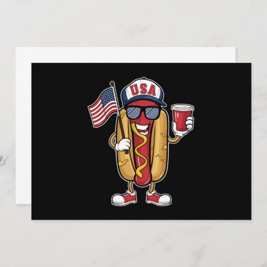 4 juli Hotdog Grappige Patriottische Vlag VS Kaart (Voorkant / Achterkant)