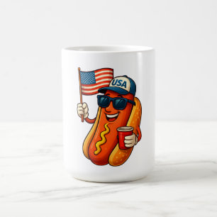 4 juli Hotdog Grappige Patriottische Vlag VS Koffiemok