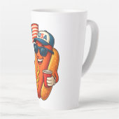 4 juli Hotdog Grappige Patriottische Vlag VS Latte Mok (Rechterhoek)